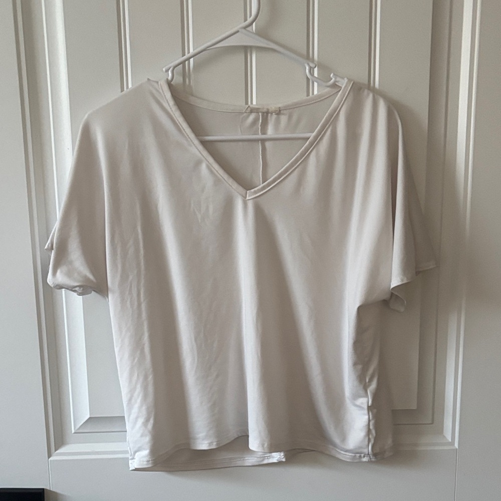 Olivia Rae Soft Cream V-Neck Tee